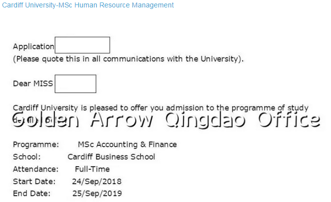 卡迪夫大学offer 卡迪夫大学offer