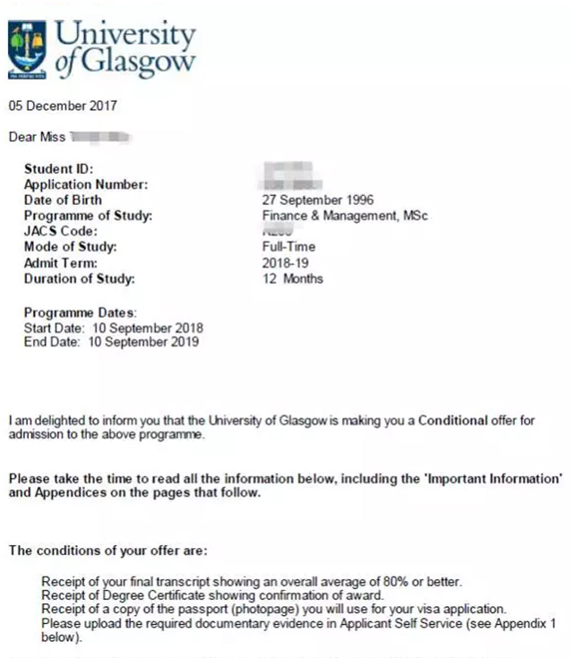 格拉斯哥大学offer.jpg 格拉斯哥大学offer.jpg