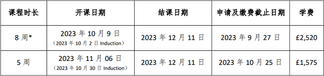 伯明翰大学学院语言班课程安排.png