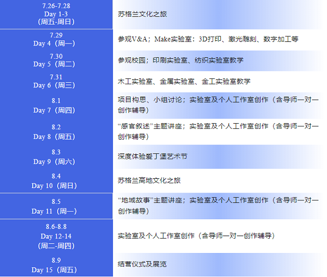 邓迪大学艺术与设计夏季研学项目安排.png